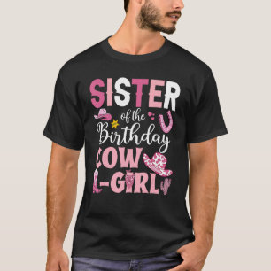 Camiseta Irmã da Vaqueira de Aniversário Festa de Rodeio B-