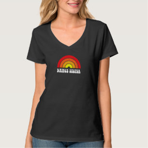 Camiseta Irmã Dança das Mulheres, Retrô Arco-Íris Bonito