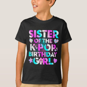 Camiseta Irmã das garotas de aniversário do k-pop música co