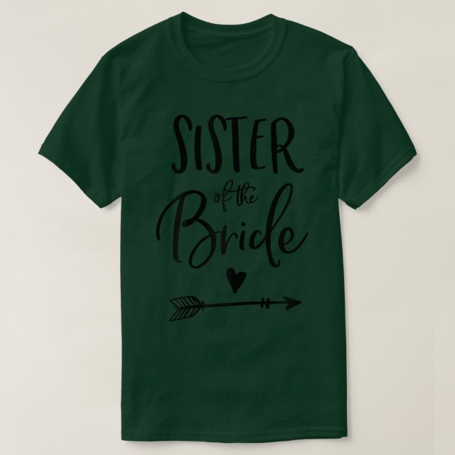 Camiseta Irmã Das Mulheres Do Coração Da Seta (Frente do Design)