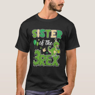 Camiseta Irmã Das Três Famílias De Dinossauros Rex Aniversá