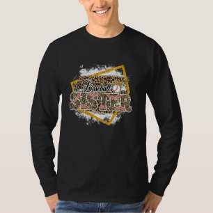 Camiseta Irmã de beisebol leopardo descolorido família comb