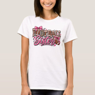 Camiseta Irmã de Futebol, Laço de Coquete Rosa Futebol