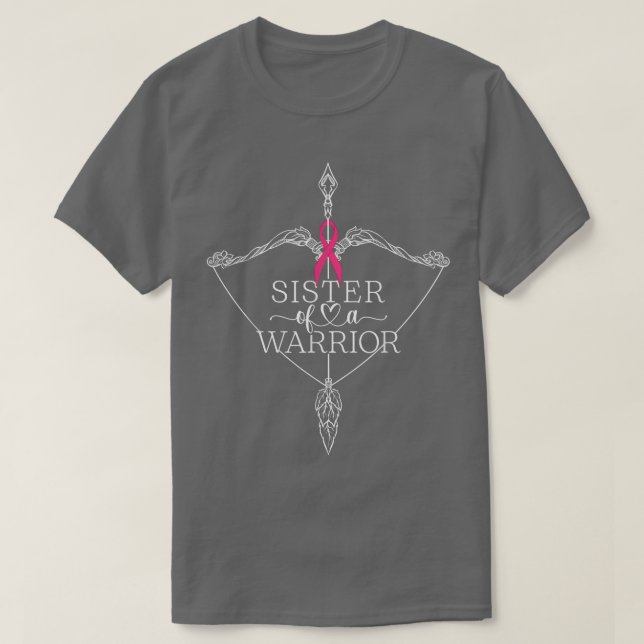 Camiseta Irmã De Um Apoio À Consciência Do Cancer Da Mama D (Frente do Design)