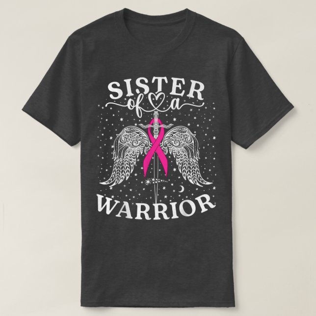 Camiseta Irmã De Um Apoio À Consciência Do Cancer Da Mama D (Frente do Design)