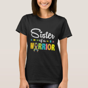 Camiseta Irmã De Um Autismo Wárríór Consciência Eu Sou Um S