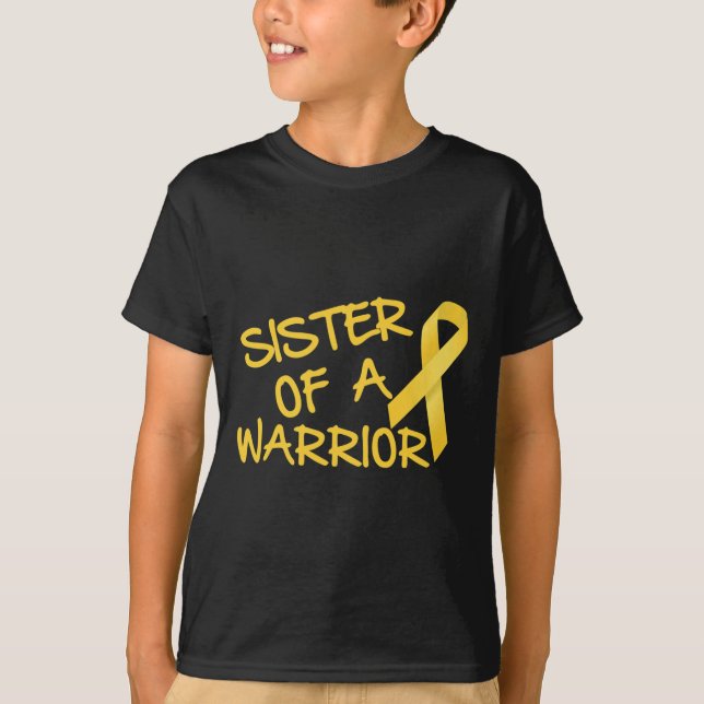 Camiseta Irmã De Um Cancer De Infância Guerreira (Frente)