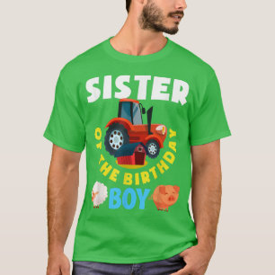 Camiseta Irmã Do Aniversário Garoto Fazenda Trator Farmer B