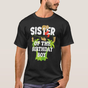 Camiseta Irmã Do Aniversário Garoto Sloth Kid B Day Party