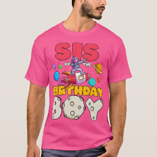 Camiseta Irmã do Astronauta Dabbing Birthday Boy Match