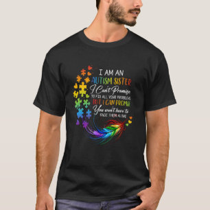 Camiseta Irmã do Autismo Eu Prometo Apoiar Puzzle Conscient