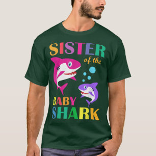Camiseta Irmã Do Bebê Aniversário Tubarão Irmã Mot