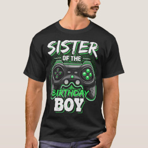 Camiseta Irmã do Birthday Boy Matching Video Game Bir