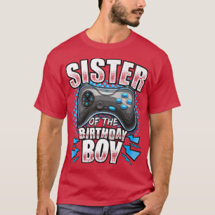 Camiseta Irmã do Birthday Boy Matching Video Game Bir