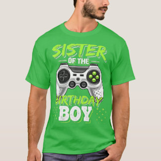 Camiseta Irmã do Birthday Boy Matching Video Game Bir