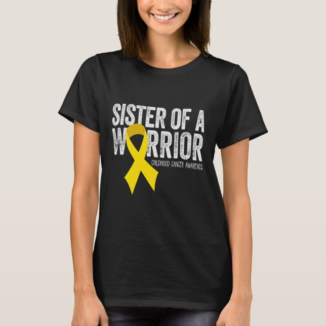 Camiseta Irmã do Cancer de Guerra da Infância Ri (Frente)