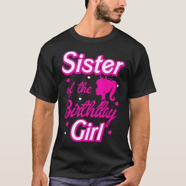 Camiseta Irmã Do Deco Da Festa De Boneca De Aniversário (Frente)