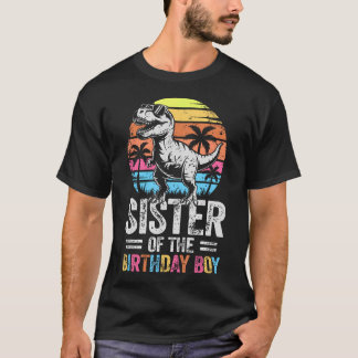 Camiseta Irmã Do Dinossauro Da Festa De Aniversário