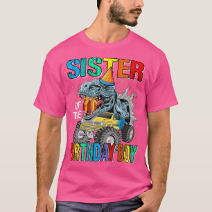 Camiseta Irmã Do Dinossauro Do Monstro Do Aniversário