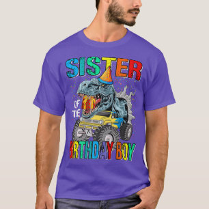 Camiseta Irmã Do Dinossauro Do Monstro Do Aniversário