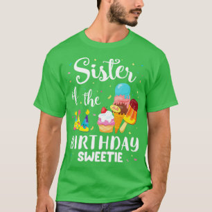 Camiseta Irmã Do Docinho De Aniversário Feliz Em Bolo De Ge