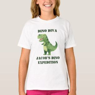 Camiseta Irmã do Explorador de Dinossauros Festa de Anivers