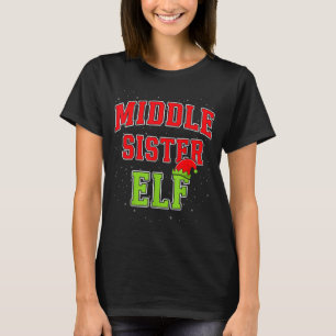 Camiseta Irmã do Meio Elfo Natal Família Grupo Combinando
