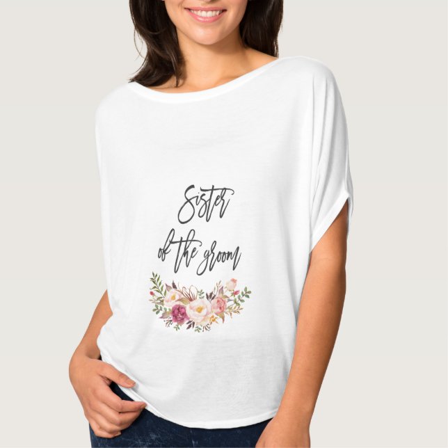 Camiseta Irmã do noivo Blush Floral (Frente)