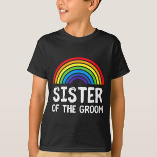 Camiseta Irmã do noivo lgbtq gay solteirão casamento famíli