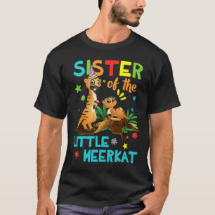 Camiseta Irmã do Pequeno Meerkat Aniversário Família Combin