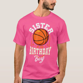 Camiseta Irmã Do Tema De Basquete De Aniversário Bday P