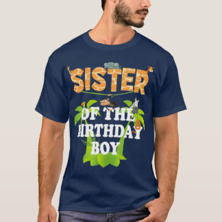 Camiseta Irmã Do Tema Do Jardim Zoológico De Aniversário