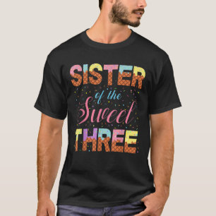 Camiseta Irmã Do Três Doce 3º Aniversário Menina Gelo Cr