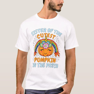 Camiseta Irmã Do Unicórnio Da Abóbora Mais Fofa Do Remendo