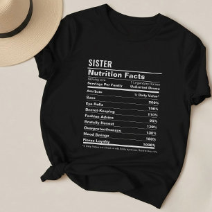 Camiseta Irmã Engraçada Apreciação Minimalista Preto e Bran