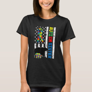 Camiseta Irmã Família Correspondente Conscientização do Aut