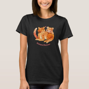 Camiseta Irmã Familiar Para Sempre Tiger Heart Love Lu
