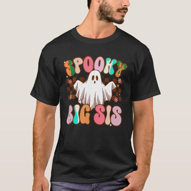 Camiseta Irmã Fantasma Sis Halloween Spooky Retr (Frente)
