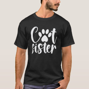 Camiseta Irmã Gata Irmã Gata Amante de Gatos Irmã Gata
