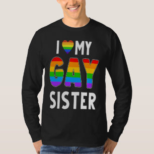Camiseta Irmã Gay Orgulho Arco-Íris LGBT Lésbica Transgêner