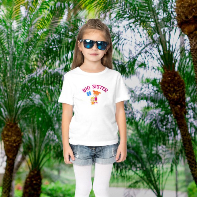 Camiseta Irmã Grande com Irmã Bebê Personalizada (Criador carregado)