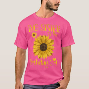 Camiseta Irmã Grande Da Família De Girassóis De Aniversário