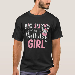 Camiseta Irmã Grande Da Rapariga De Aniversário Fazenda Vac