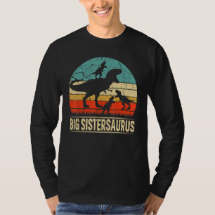 Camiseta Irmã Grande Dinossauro T Rex Big Sistersaurus 3 Cr