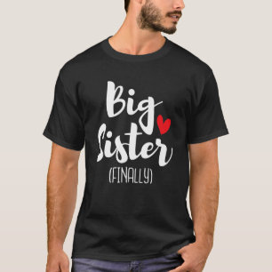 Camiseta Irmã Grande Finalmente Crianças Irmãs Crianças Men
