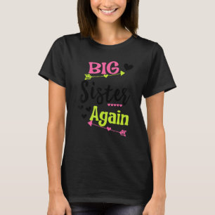 Camiseta Irmã Grande Mais Uma Vez Seta Irmã Irmã Irmão