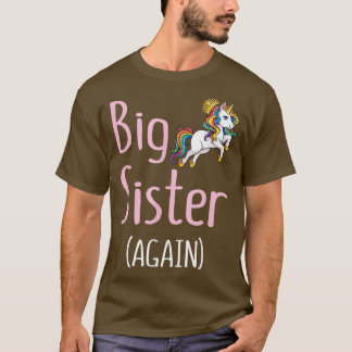 Camiseta Irmã Grande Novamente Meninas Unicórn Crianças Irm