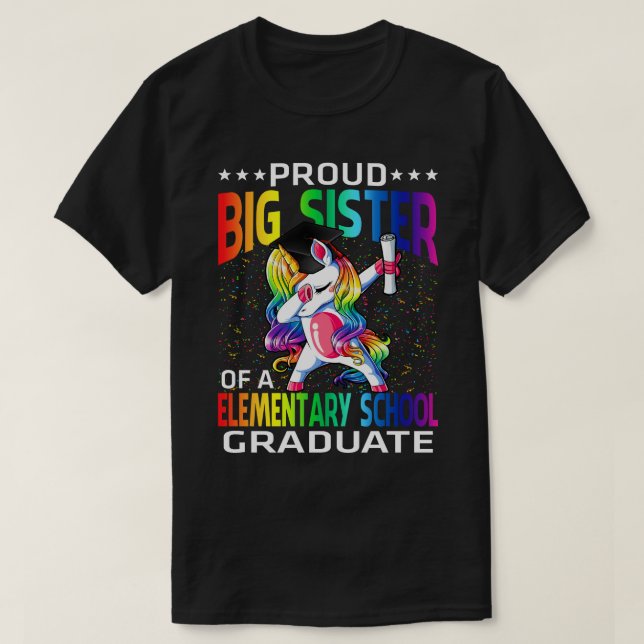 Camiseta Irmã Grande Orgulhosa De Um Formando Da Escola Ele (Frente do Design)