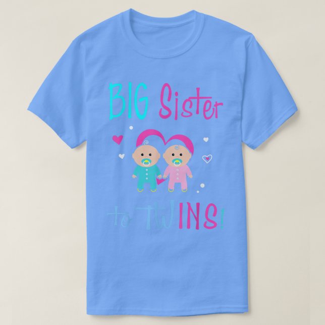 Camiseta Irmã Grande Para Garota Gêmea (Frente do Design)