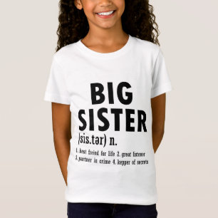 Camiseta Irmã Grande Significando Irmã Irmã Pequena Preg